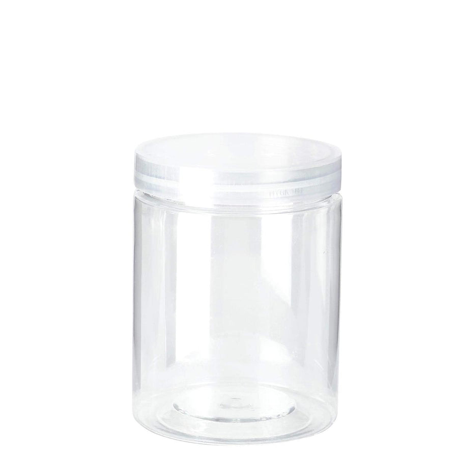 Art.3371 Bote De Plástico Redondo Con Tapa 200ml 8.5x6.5x6.5cm 1pz