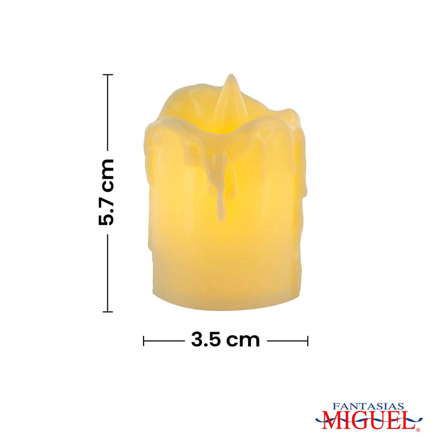 Art.4599 Vela Led (Incluye 3 baterias reemplazables) 5.7x3.5x3.5cm 2pz