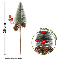 Art.4821 Pick Pino Adornos Piñas/Cerezas 25cm 1pz