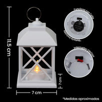 Art.5006 Quinqué Plástico Con Vela Led   (Incluye 1 bateria reemplazable) 11.5x7x7cm 1pz