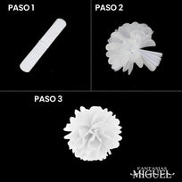 Art.7107 Adorno De Papel Flor 15cm 3pz