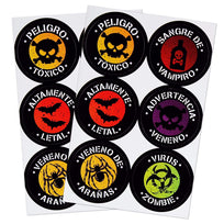 Art.726 Etiquetas Peligro Halloween 4.5x4.5cm 12pz
