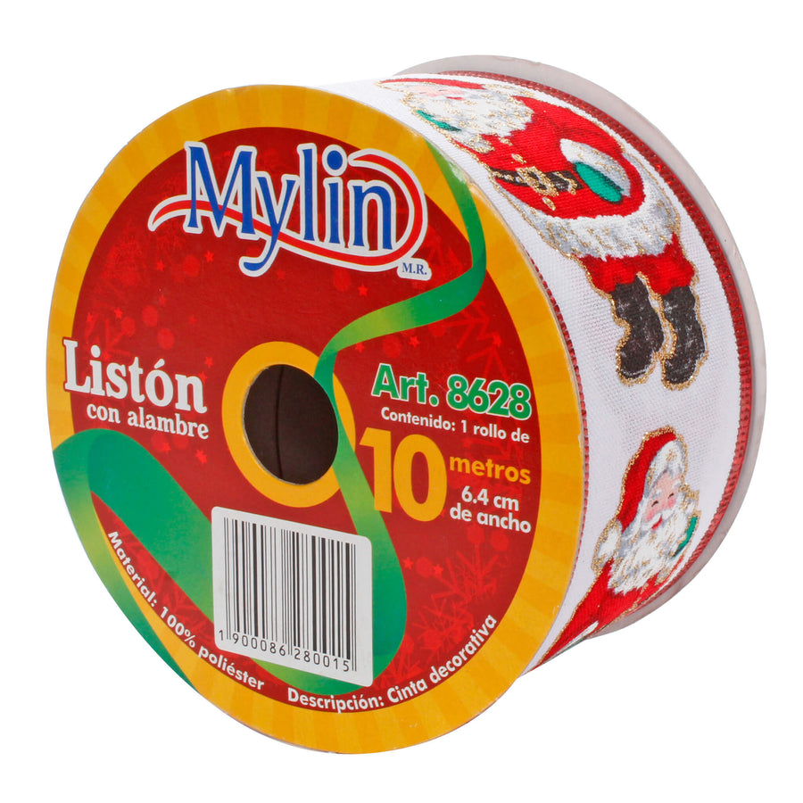 Art.8628 Listón Santa 6.4cm 10m 1pz