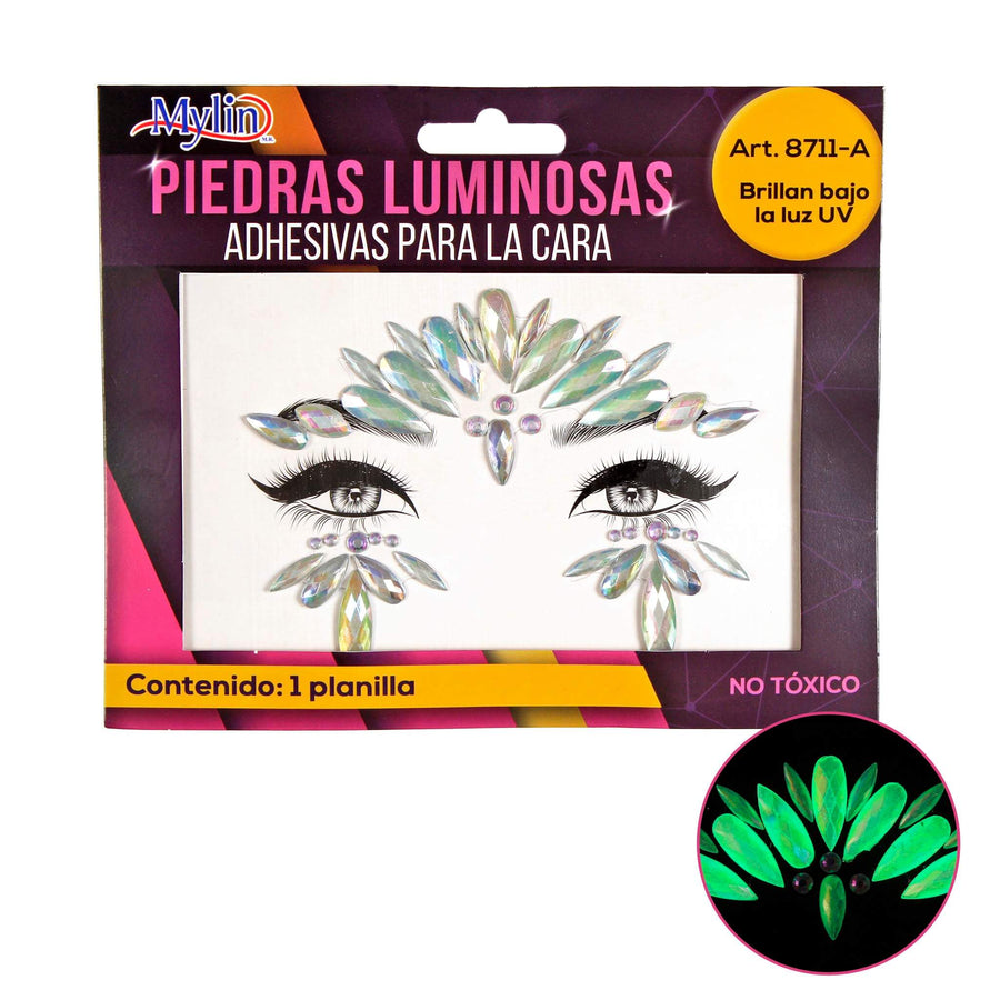 Art.8711 Piedras Adhesivas Luminosas  Para Cara  1 Planilla