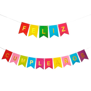 Art.9092 Guía Banderín Feliz Cumpleaños x15 17x12cm 5m    1pz