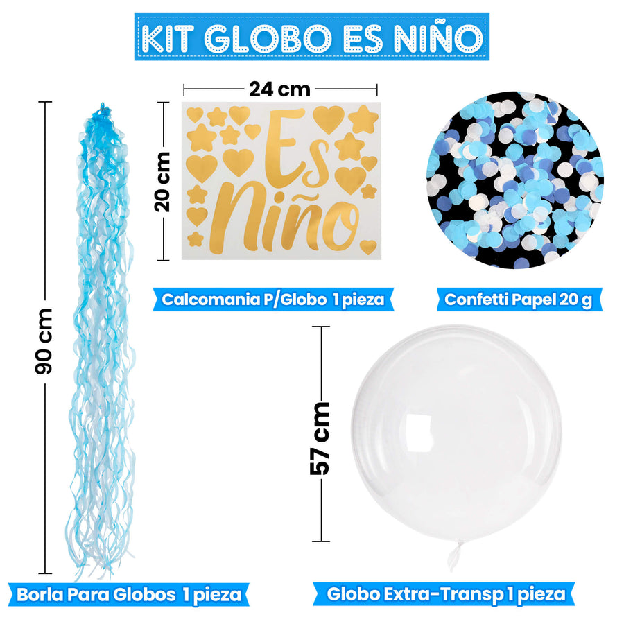 Art.10007 Kit Decorativo Globo Es Niño 1pz