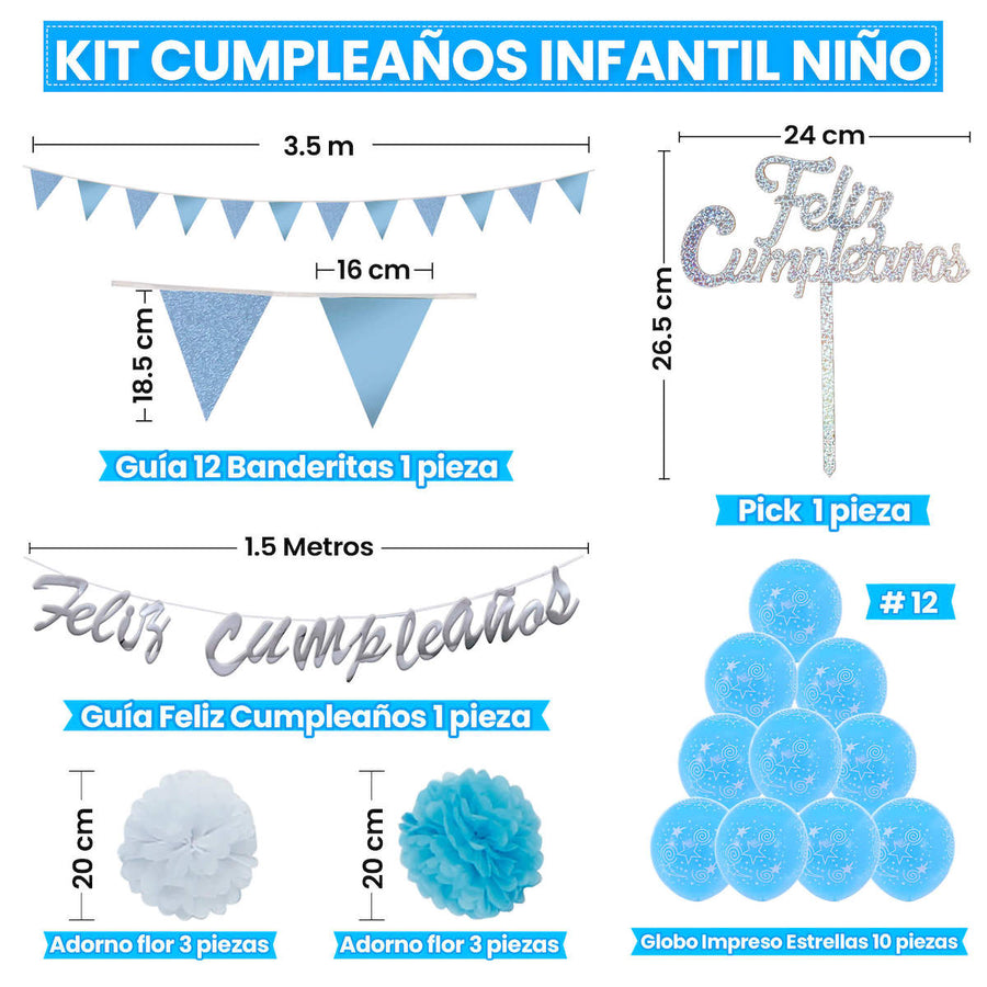 Art.10014 Kit Cumpleaños Niño 1pz