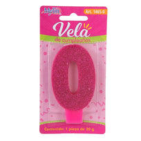 Art.1465 Vela Cumpleaños Número Diamantado Rosa