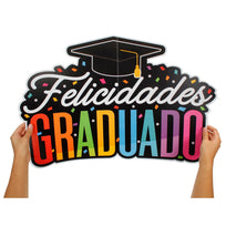 Art.6635 Letrero Felicidades Graduado 45x68cm 1pz