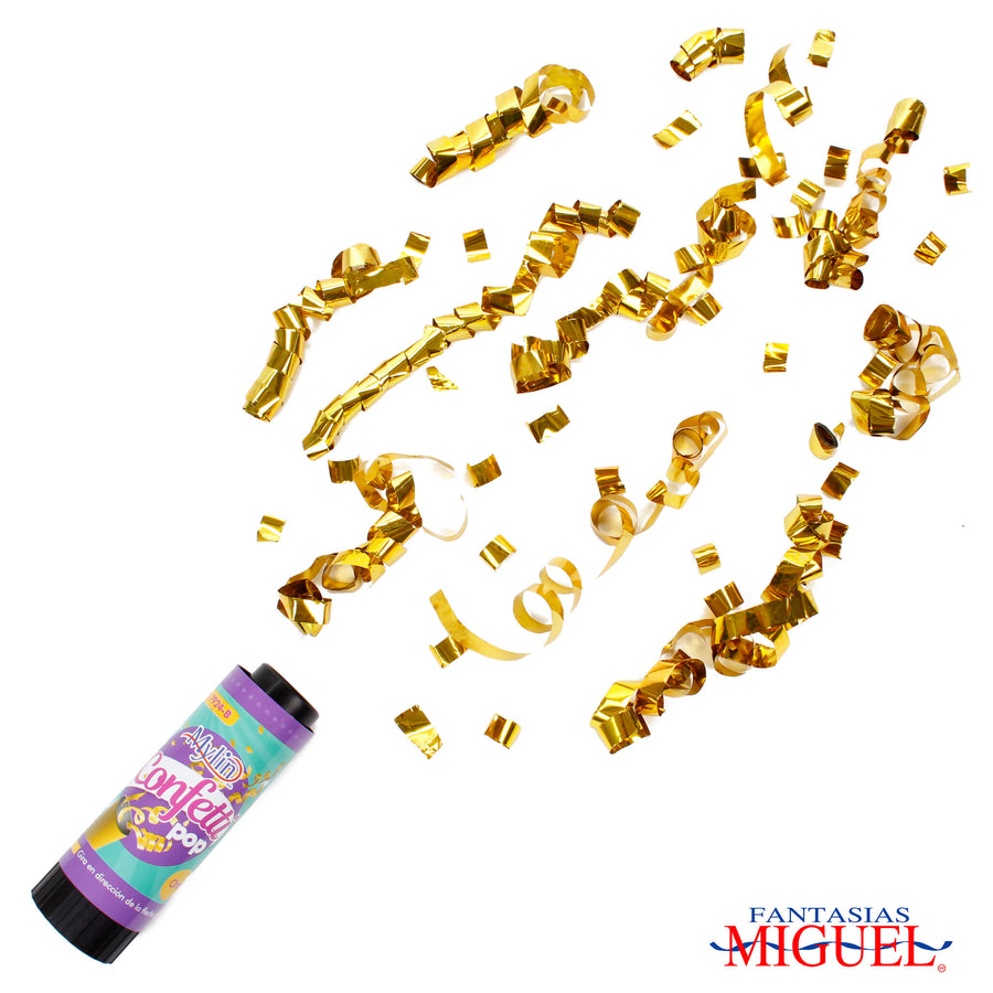 Art.7924 Popper Confetti Metálico 10.5cm 3pz (1.5 a 2 gramos)