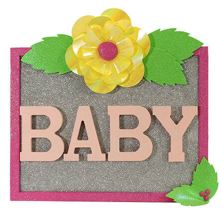 Letrero Baby Rosa Flor De Pvc