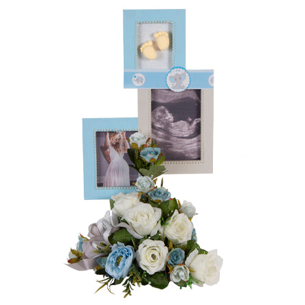 Marco Baby Con Rosas Azules