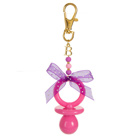 Llavero Con Chupón Rosa Y Dije De Letra