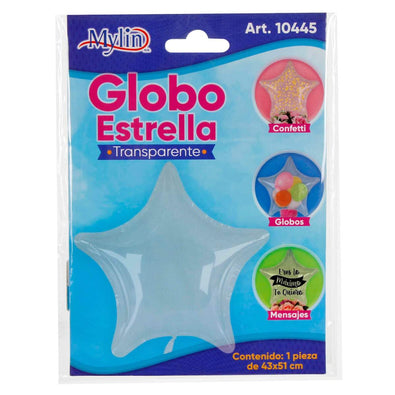 Fantasías Miguel Art.10445 Globo Estrella Transparente 43x51cm 1pz