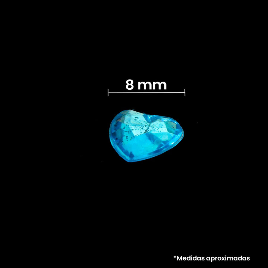 Art.10456 Piedra Acrílica Corazón Con Adhesivo 8mm 1 Planilla