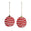 Fantasías Miguel Art.11861 Esfera Chenille 6.5x6.5cm 2pz Rojo/Blanco