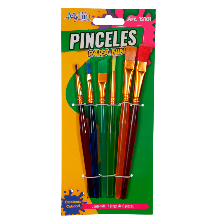 Art.12101 Juego Pincel Kids varios tamaños 6pz