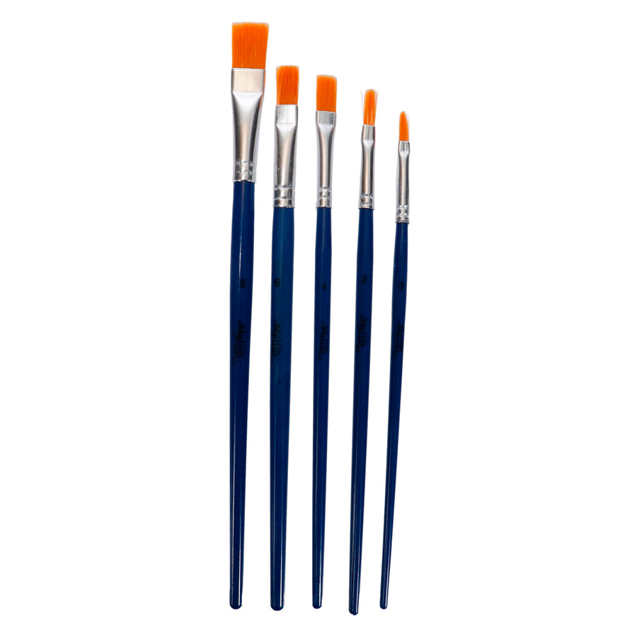 Art.12104 Juego Pincel punta Plana varios tamaños 5pz