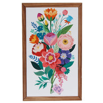 Art.12127 Cuadro Flores Feliz Día 30x18cm 1pz
