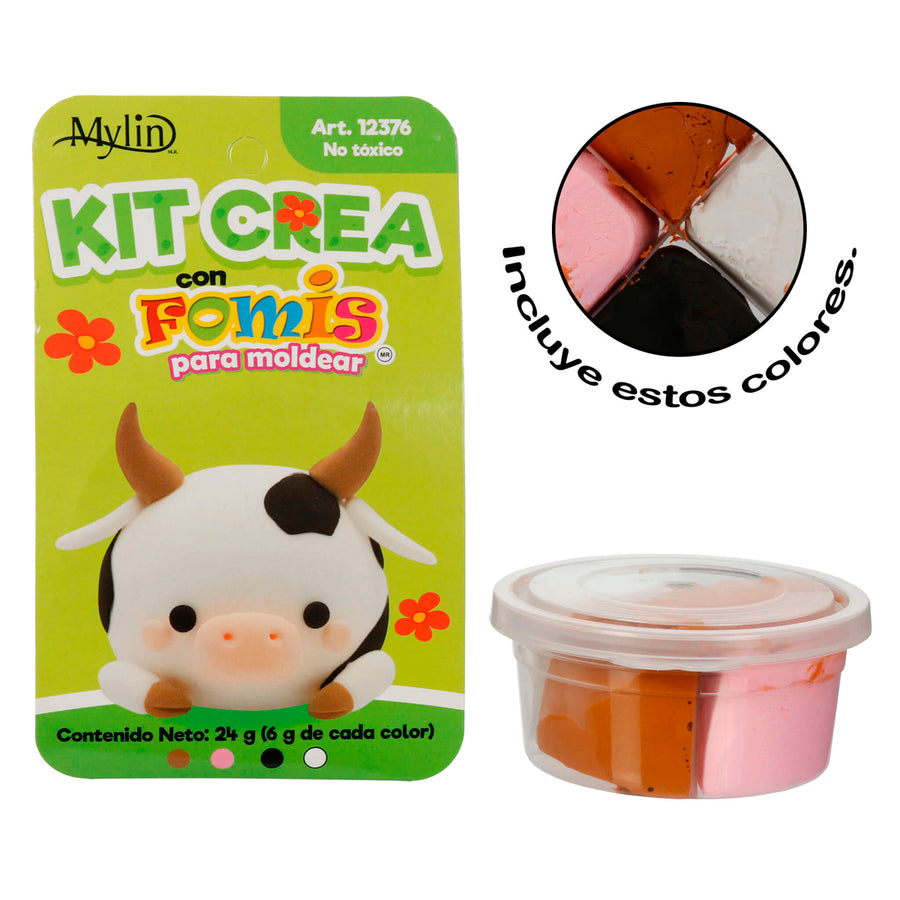 Art.12376 Kit Crea con Fomi Moldeable 4 colores (6g cada color) 24g 1pz