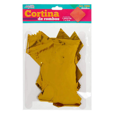 Fantasías Miguel Art.1246 Cortina Foil De Rombos 2x1m 1pz