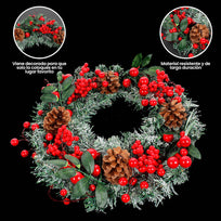 Art.1260 Corona Navidad Decorada 40cm 1pz