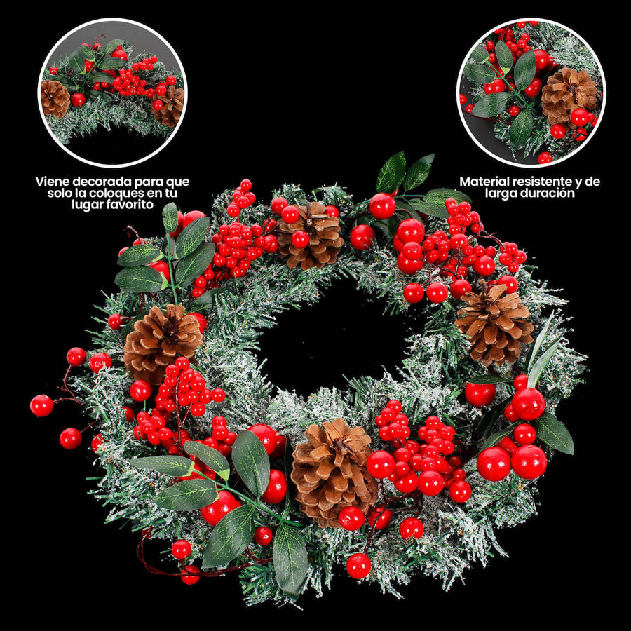 Art.1260 Corona Navidad Decorada 40cm 1pz