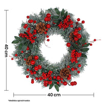 Art.1260 Corona Navidad Decorada 40cm 1pz