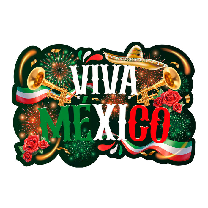 Art.13381 Letrero Viva México 60x88cm    (aprox) 1pz