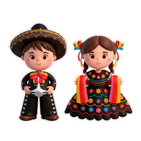 Art.13382 Adornos Charros 40x24cm B/2pz
