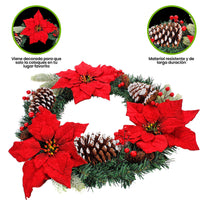 Art.1394 Corona Navideña Decorada 55cm 1pz