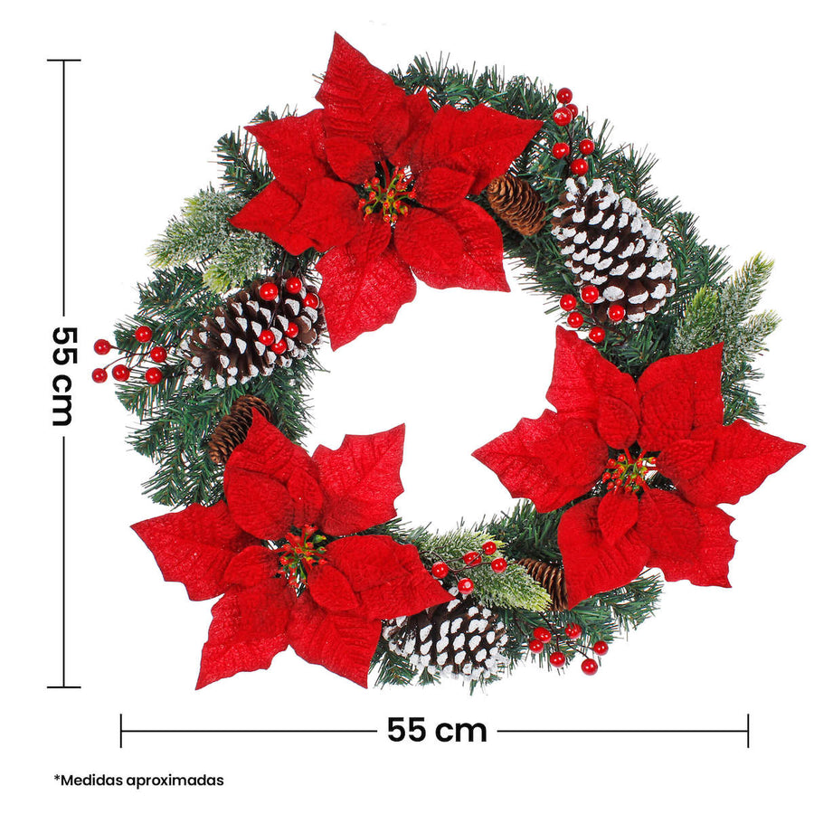 Art.1394 Corona Navideña Decorada 55cm 1pz