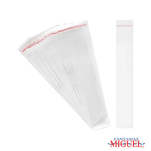 Art.2514 Bolsa Celofán con Sello Adhesivo 21x4+2.5cm 100pz