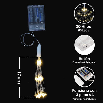 Fantasías Miguel Art.2629 Estrella Con 30 Hilos 90 Leds 17cm 1pz