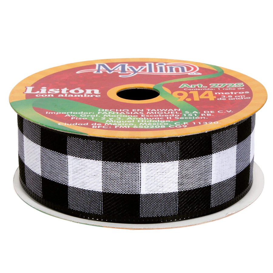 Art.2725 Listón Cuadado Orilla/Metálica 3.8cm 9.14m  1pz