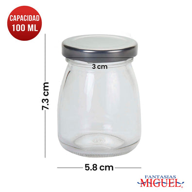 Fantasías Miguel Art.3876 Frasco Con Tapa (aprox 100ml) 7.3x5.8cm 6pz