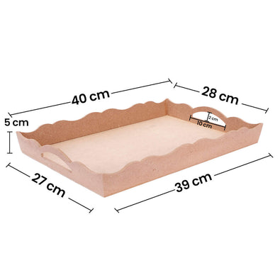 Fantasías Miguel Art.4419 Charola Con Ondas Rectangular 5x40x28cm 1pz