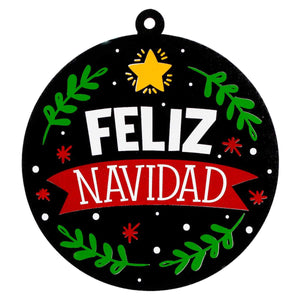 Art.5246 Esfera Negro Feliz Navidad