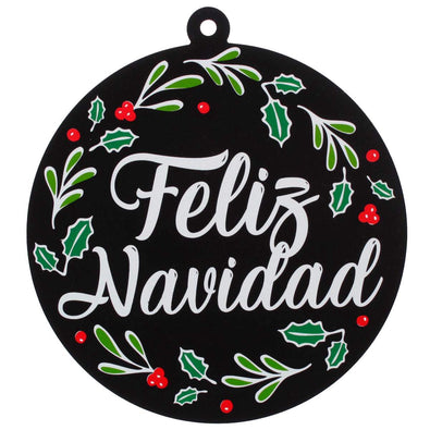 Fantasías Miguel Art.5246 Esfera Negro Feliz Navidad 27.5x25cm 1pz