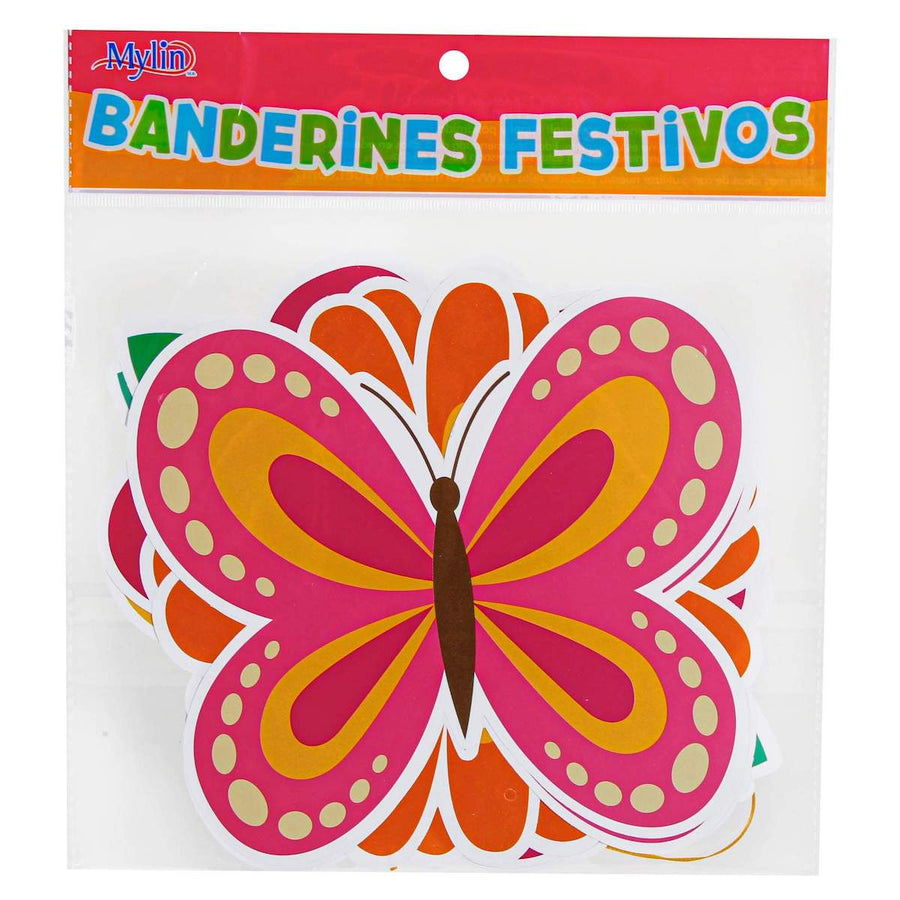 Art.6296 Banderín De Mariposas/Flores x12 16x18cm 3m