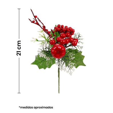 Fantasías Miguel Art.6534 Pick Navideño Cerezas/Manzana 21cm 1pz