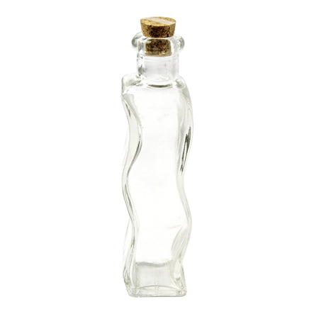 Art.7742 Botella De Vidrio Zig Zag Con Corcho 125ml