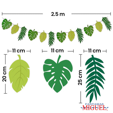 Fantasías Miguel Art.8492 Banderín Hojas x12 25cm    3m 1pz