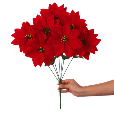 Fantasías Miguel Art.8675 Flor Nochebuena Terciopelo x7 44cm 1pz