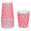 Fantasías Miguel Art.8984 Vaso Color Con Puntos 9x7cm    (Aprox) 10pz Rosa