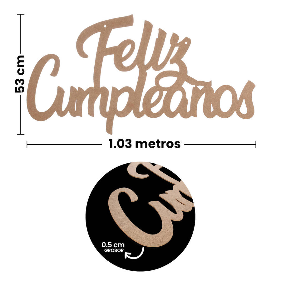 Art.9996 Letrero Feliz Cumpleaños 53x103cm 1pz