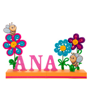 Arenero Con Nombre Y Flores