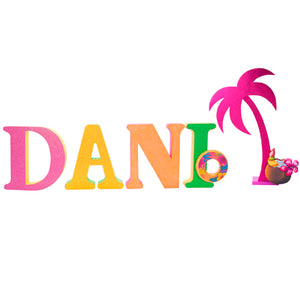 Letrero Cumple Con Palmera