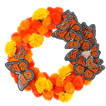 Corona Cempasúchil Y Mariposas