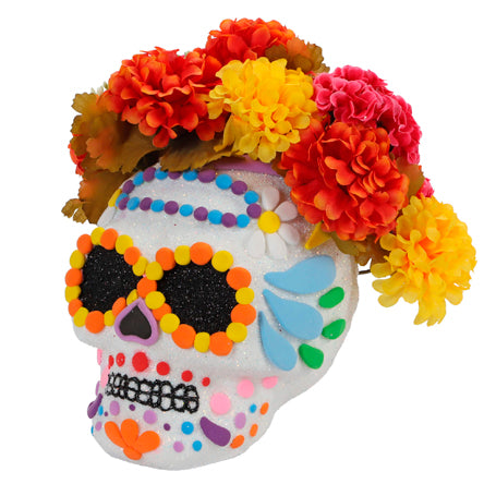 Craneo Decorativo Con Flores De Cempasúchil